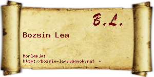 Bozsin Lea névjegykártya